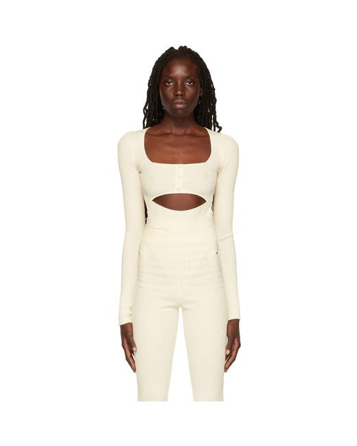 ANDREADAMO Black Andreādamo Off- Rib Bodysuit