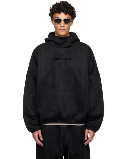 Fear Of God Black Holiday Faux-Suede Fleece Modern Hoodie for men