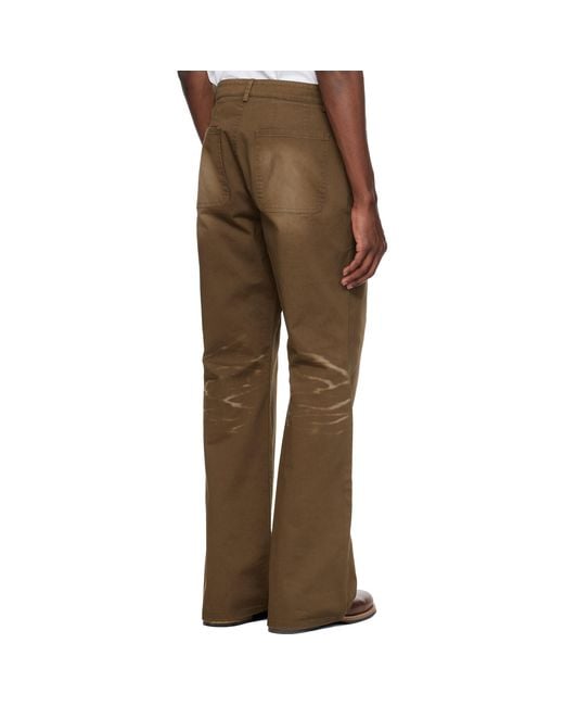 MMIC Brown Blues Flare Chino Trousers for men