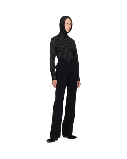 Jean Paul Gaultier Black 'The Curved Tailored' Trousers