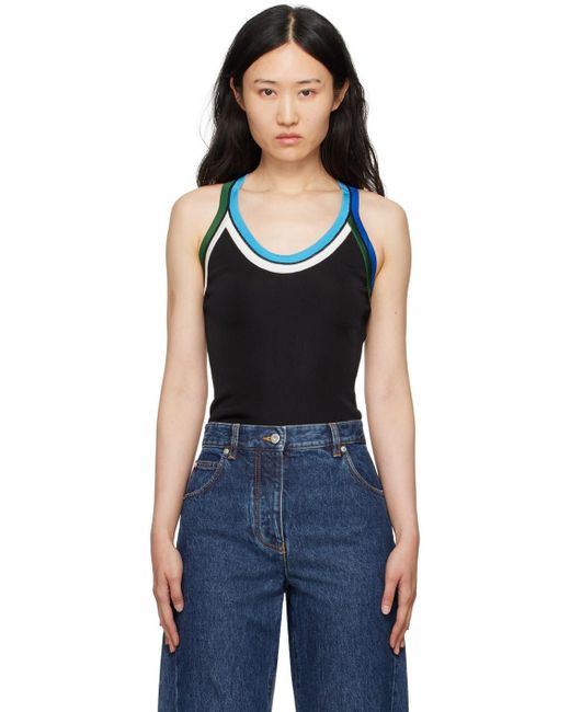 Ferragamo Black Contrasting Trim Tank Top