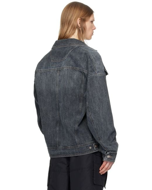 Juun.J Black Zipper Trucker Denim Jacket for men