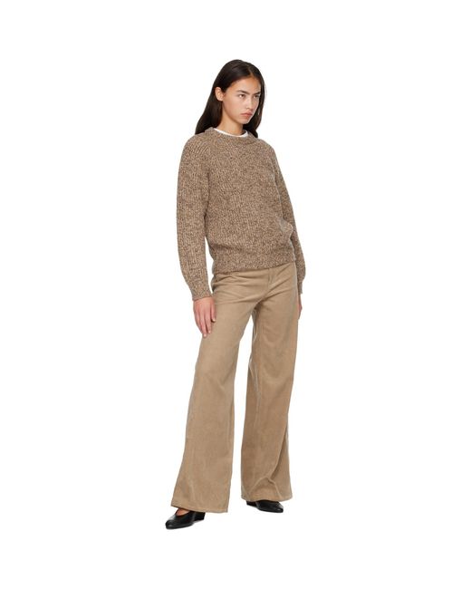 &Daughter Brown Rowan Rib Crew Sweater
