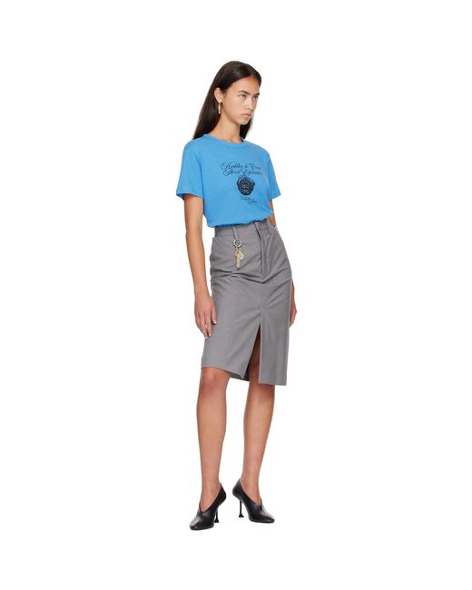 Acne Blue Graphic Jersey T-Shirt
