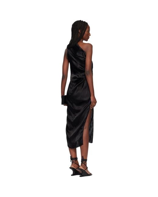 Rick Owens Black Temple Athena Arrowhead Midi Dress
