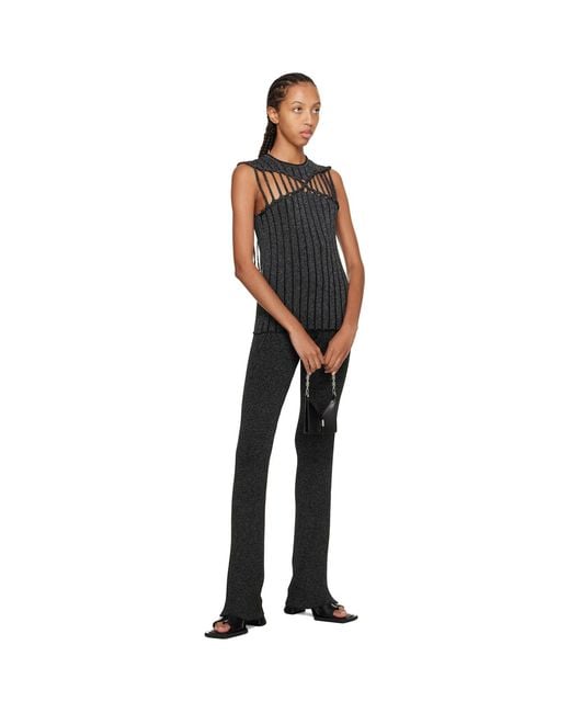 Dion Lee Black Rib Casual Pants