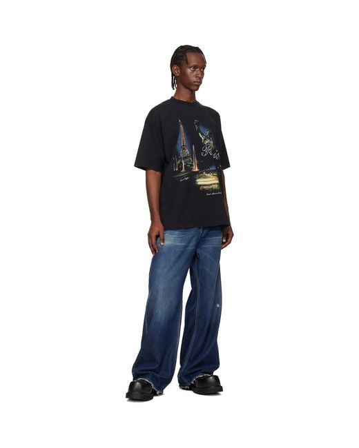 Vetements Black 'Paris' Tourist T-Shirt for men