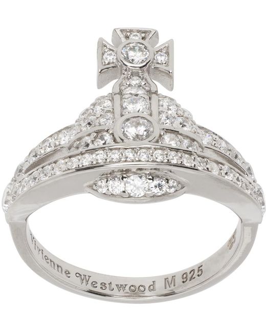 Vivienne Westwood Metallic Silver Mini Orb Ring for men