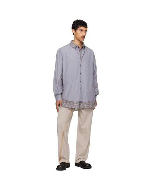 Maison Margiela Gray Double Layer Cotton Shirt for men