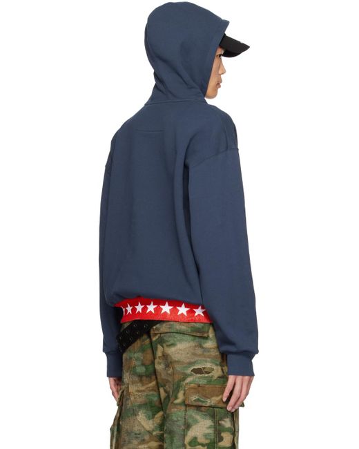 Givenchy Blue Navy Dropped Shoulder Hoodie for men