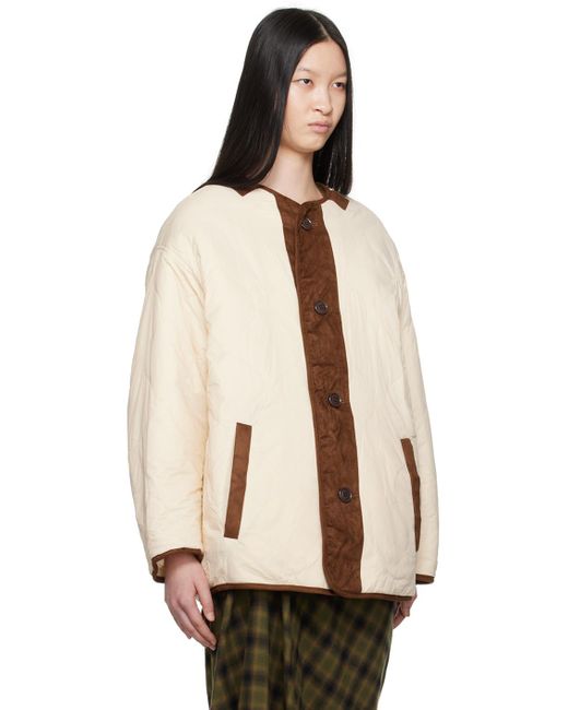 Isabel Marant Reversible Fleece Quilted Nylon Coat in Natural Lyst