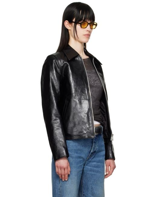 Our Legacy Black Mini Leather Jacket