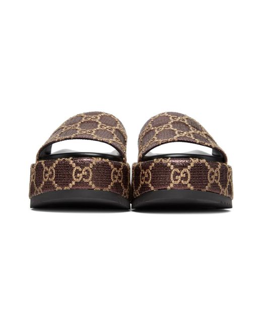 Gucci women's gg lamé slide sandal Clearance