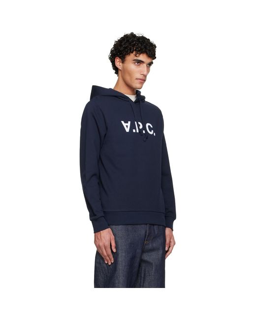 A.P.C. Blue Standard Grand 'Vpc' Hoodie for men