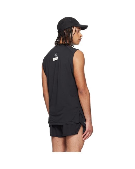Y-3 Black Running Tank Top for men