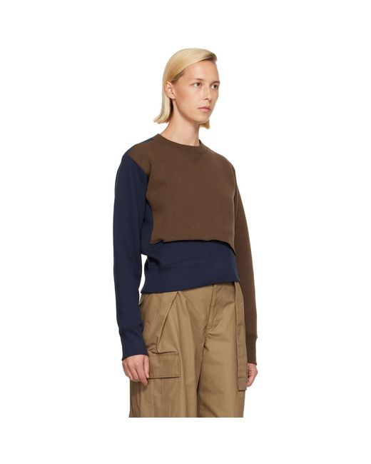 Sacai Brown Sponge Sweat Sweatshirt
