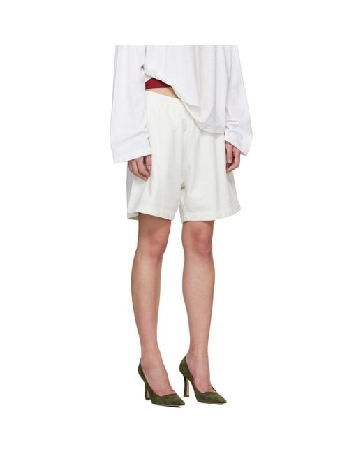 Acne White Cotton Shorts