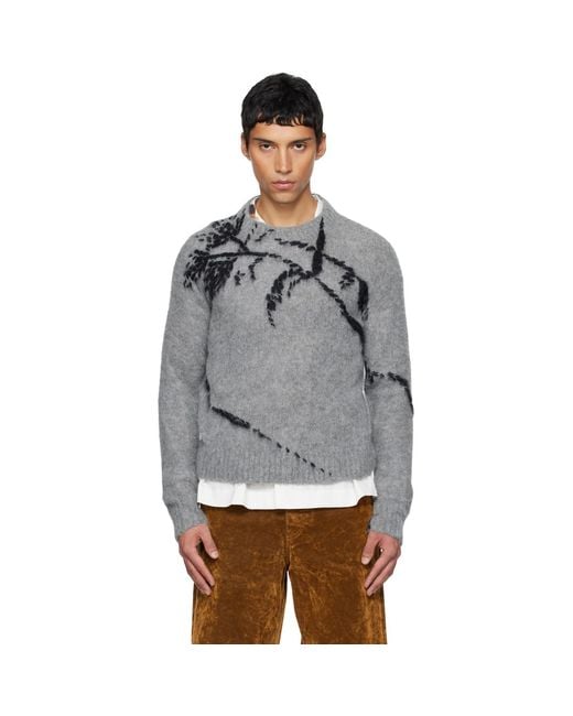 Dries Van Noten Gray Alpaca Sweater for men