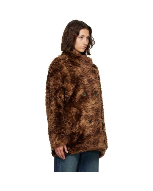 Isabel Marant Brown Jya Faux-Fur Coat