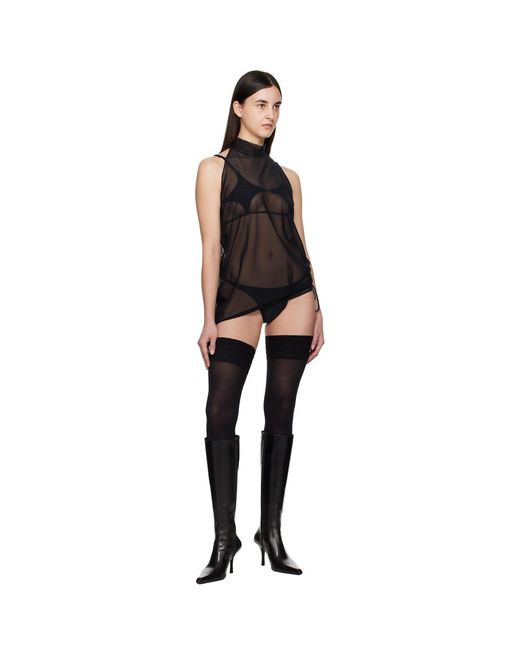 Shadowplay Black Lubov Peignoir Minidress