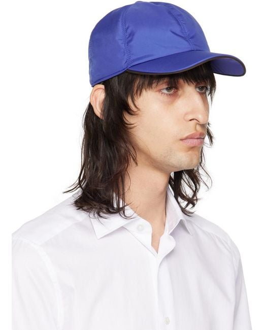 Zegna Blue Technical Fabric Baseball Cap for men