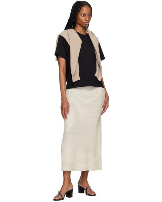 Loulou Studio Natural Off-white Manta Midi Skirt