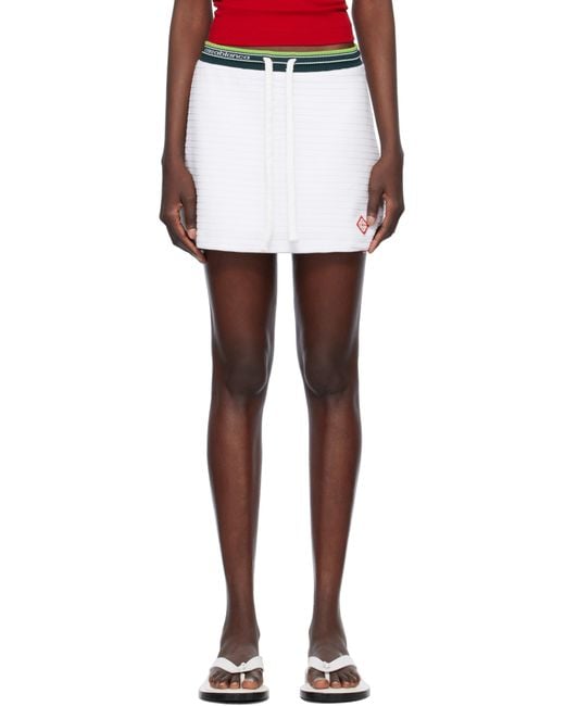 CASABLANCA Textured Velour Tennis Miniskirt in Black | Lyst