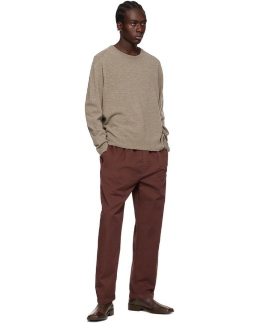 Lemaire Brown Relaxed Trousers for men