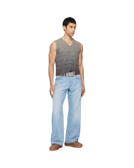 ERL Black Gradient Sweater Vest for men
