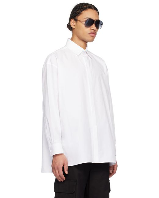 メンズ Valentino ホワイト スプレッドカラー シャツ White