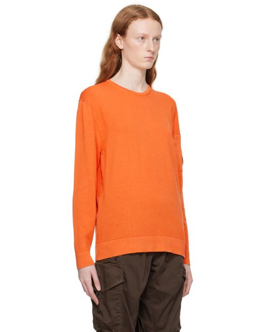 C P Company C.p. Company Orange Crewneck Sweater