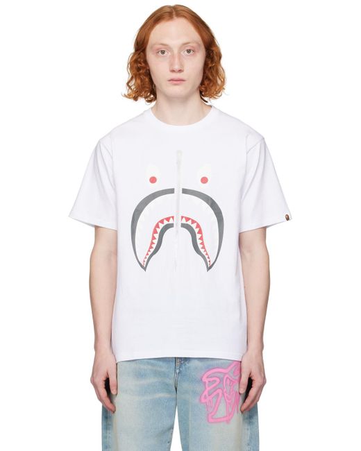 A Bathing Ape White Mad Shark T-shirt for men
