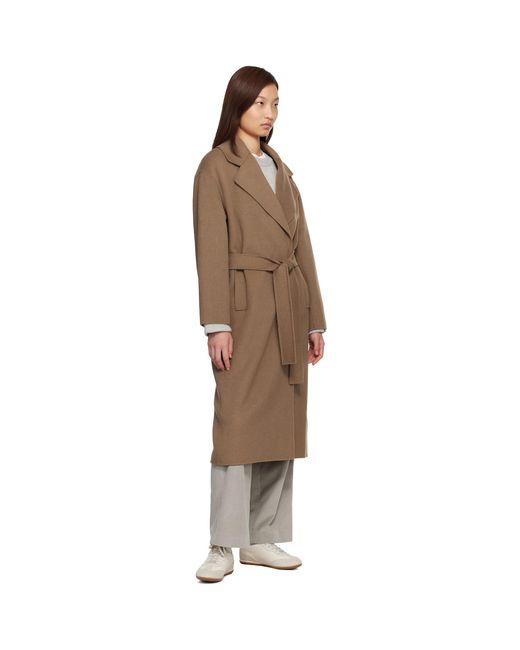 Max Mara Black Long Wool Broadcloth Coat