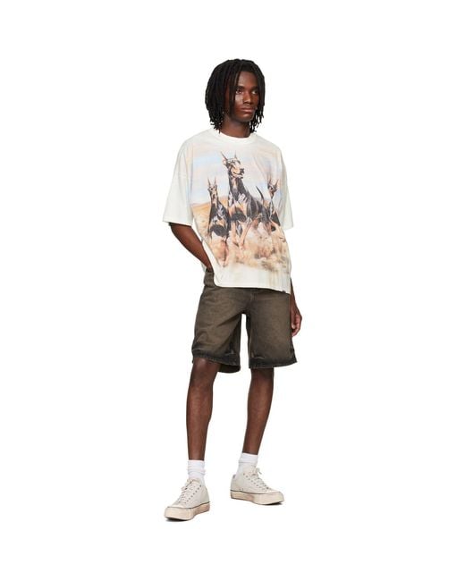Represent Natural Off- Western Dobermans T-Shirt for men