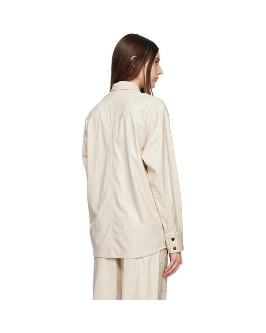 Isabel Marant Natural Off-white Berny Faux-leather Shirt