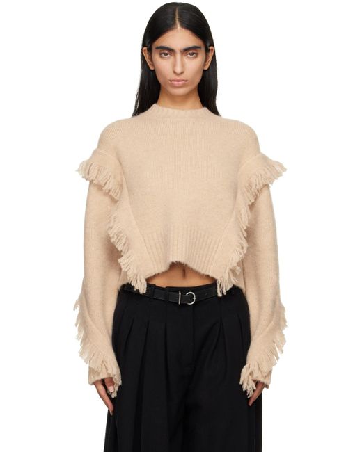 3.1 Phillip Lim Black Fringed Alpaca-Blend Crewneck Sweater