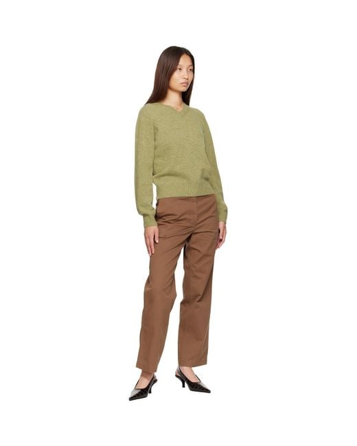 NOTHING WRITTEN Green Marsh V-Neck Pullover Sweater