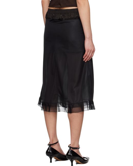 Maison Margiela Black 'Anonymity Of The Lining' Midi Skirt