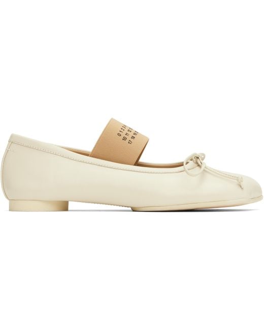 MM6 by Maison Martin Margiela Black Off- Anatomic Ballerina Flats