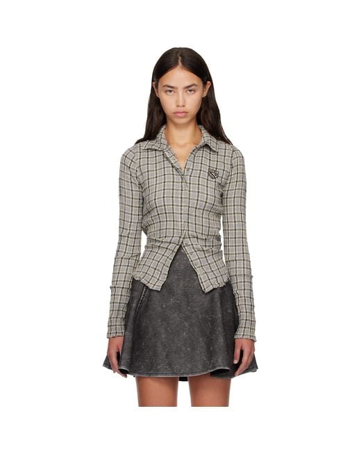 DIESEL Gray Check Shirt