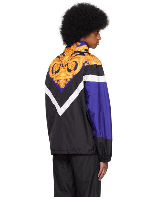 Versace Orange Multicolor Barocco 660 Jacket for men