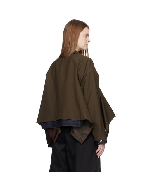 Sacai Brown Suiting & Denim Blazer