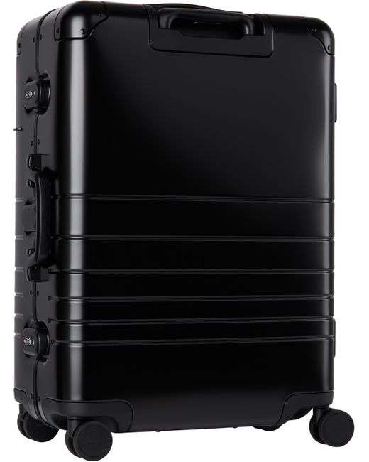 Monos Black Aluminum Check-In Medium Suitcase for men