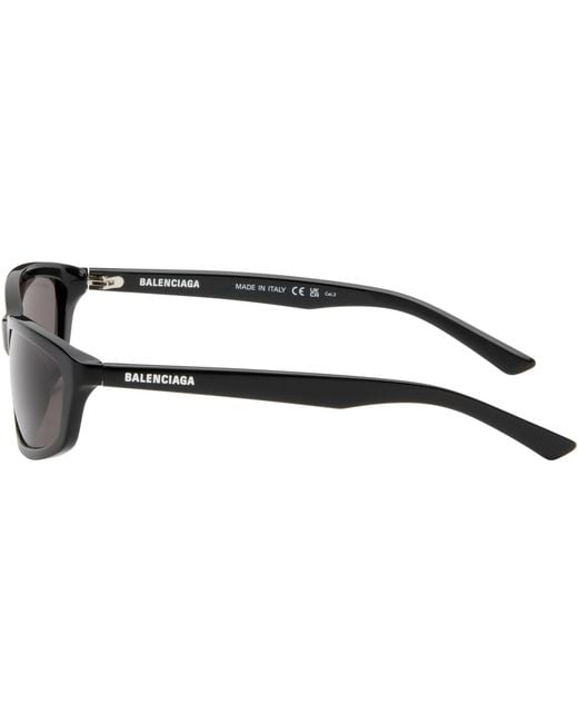 Balenciaga Black Rectangular Sunglasses for men