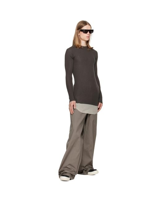 Rick Owens Brown Tower Work Trousers for men
