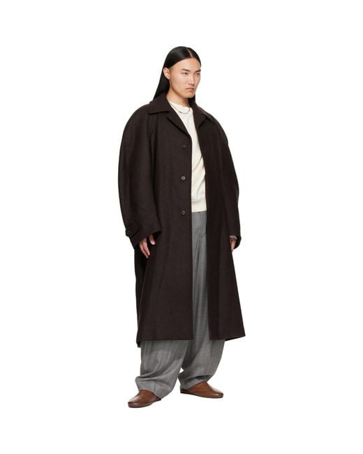 Hed Mayner Black Twill Coat for men