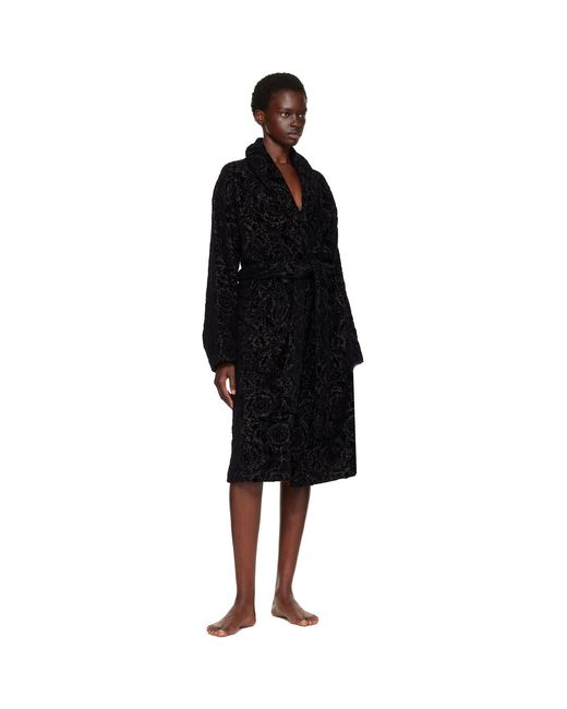 Versace Black Barocco Bathrobe
