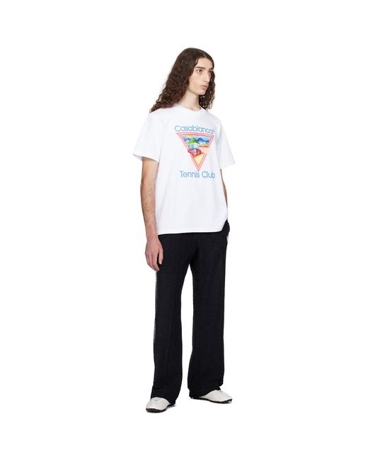 Casablanca White Relaxed-Fit Graphic Print T-Shirt for men
