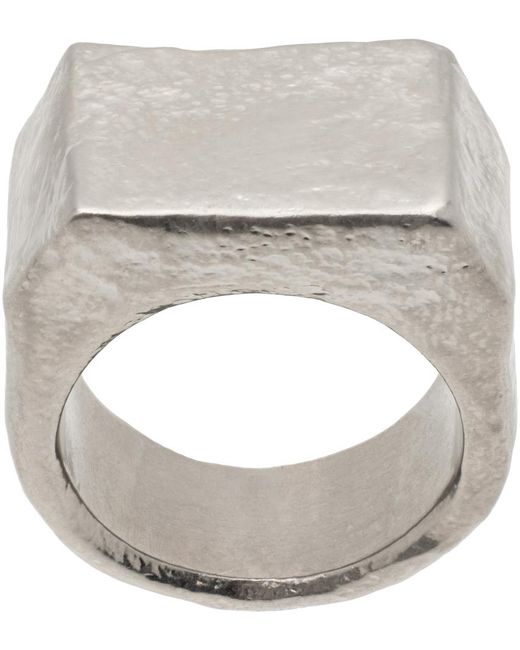 MM6 by Maison Martin Margiela Metallic Metal Chiseled Ring