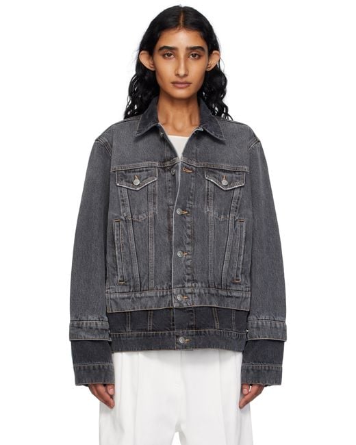 Stella McCartney ブラック Tonal Panelled デニムジャケット Black